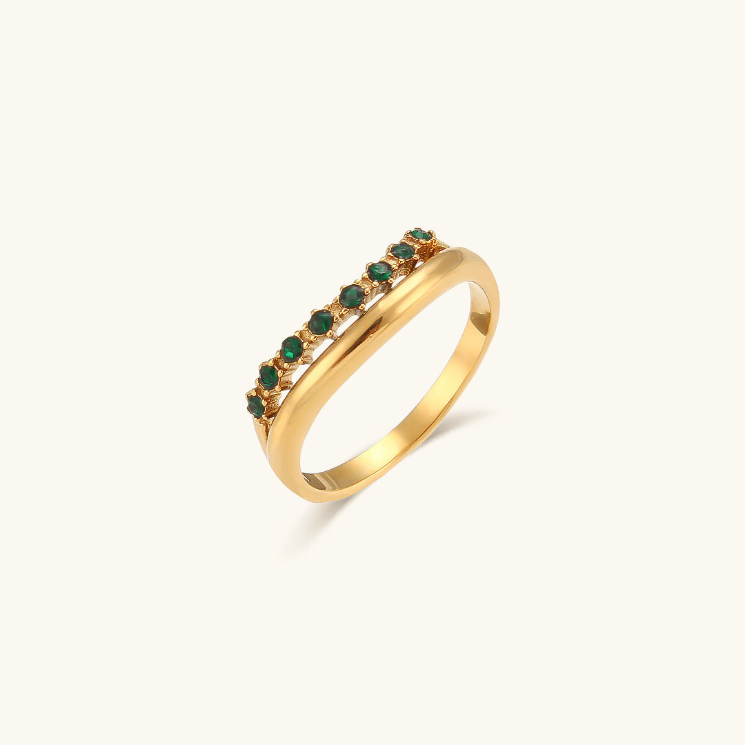 Soraya Diamond Simulant Gold Ring