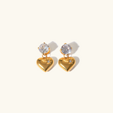 Celeste Heart Gold Earrings