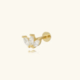 Trio Flat Back Diamond Stud
