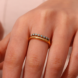 Soraya Diamond Simulant Gold Ring