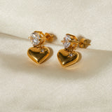Celeste Heart Gold Earrings