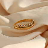 Soraya Diamond Simulant Gold Ring