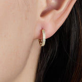 Mandy Paved Hoop Earrings