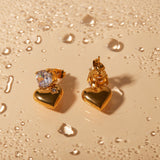 Celeste Heart Gold Earrings