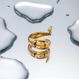 Elyseé Gold Serpent Ring