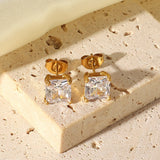 Renna Solitaire Gold Earrings