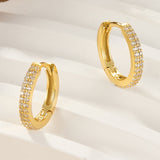Mandy Paved Hoop Earrings