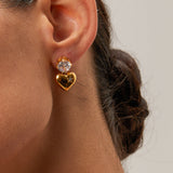 Rovia Heart Gold Earrings