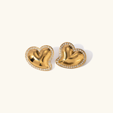 Noelle Heart Gold Earrings